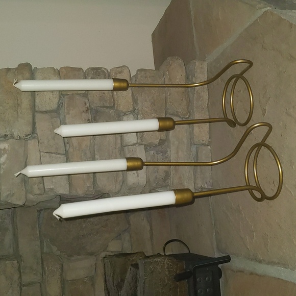 Gold Serpent Snake Twisted Candle Holders - Picture 1 of 4